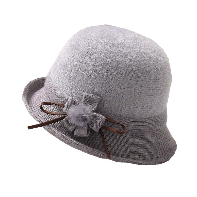 1920's Style Gray Wool Felt Cloche Hat With Felt Feather / Wool Felt 1920's Style authentic Cloche / Downton Abbey Style Cloche Felt Hat