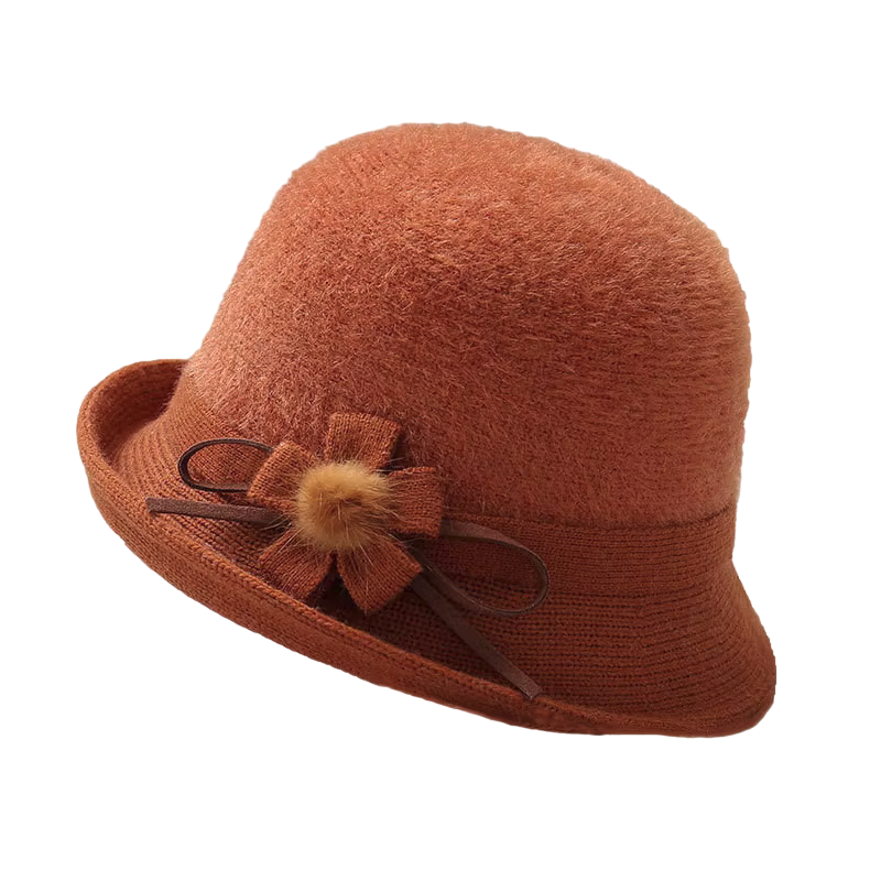 Evie 1920s Vintage Style Cloche Hat in Orange