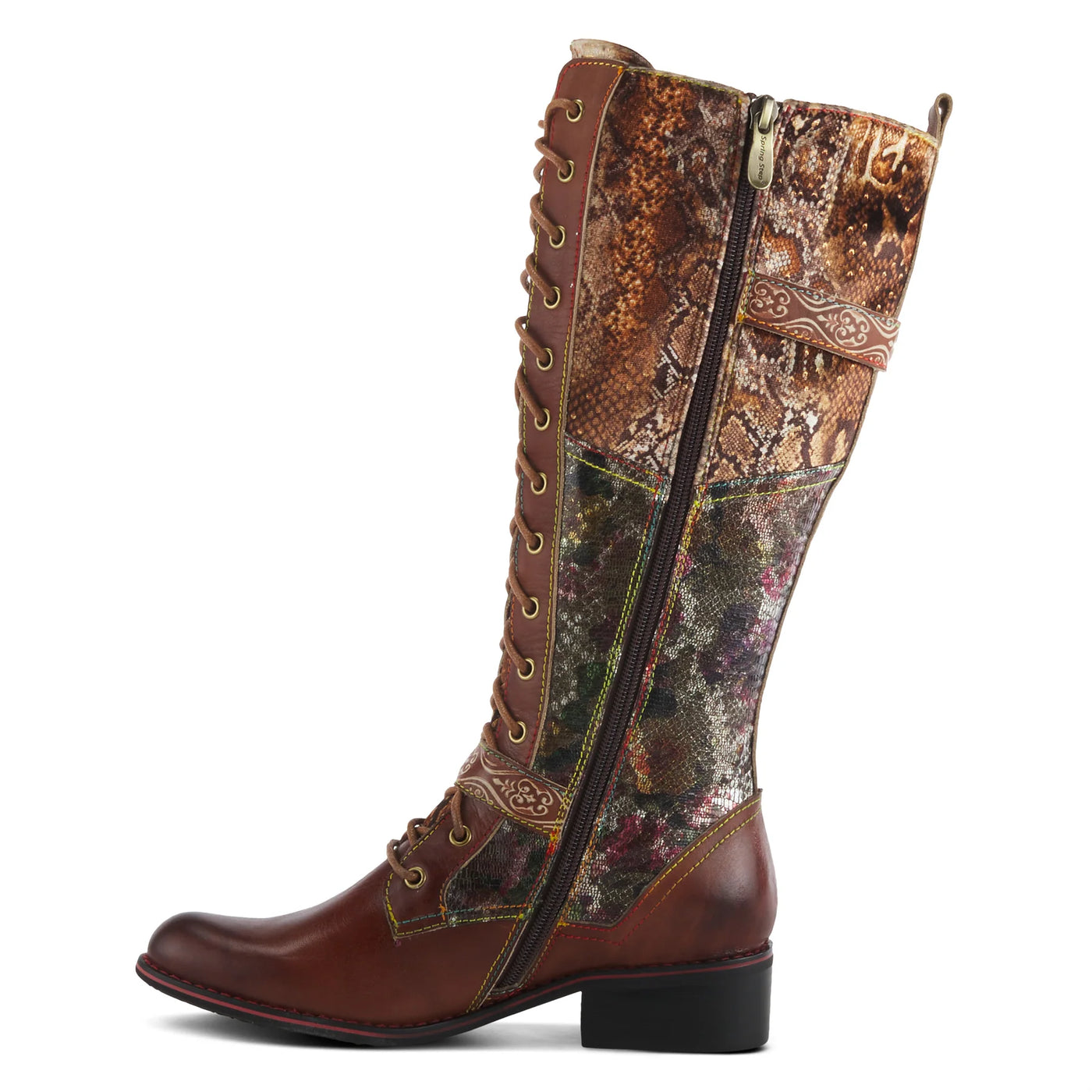 Vaneyck Tall Western Boots in Brown Multi