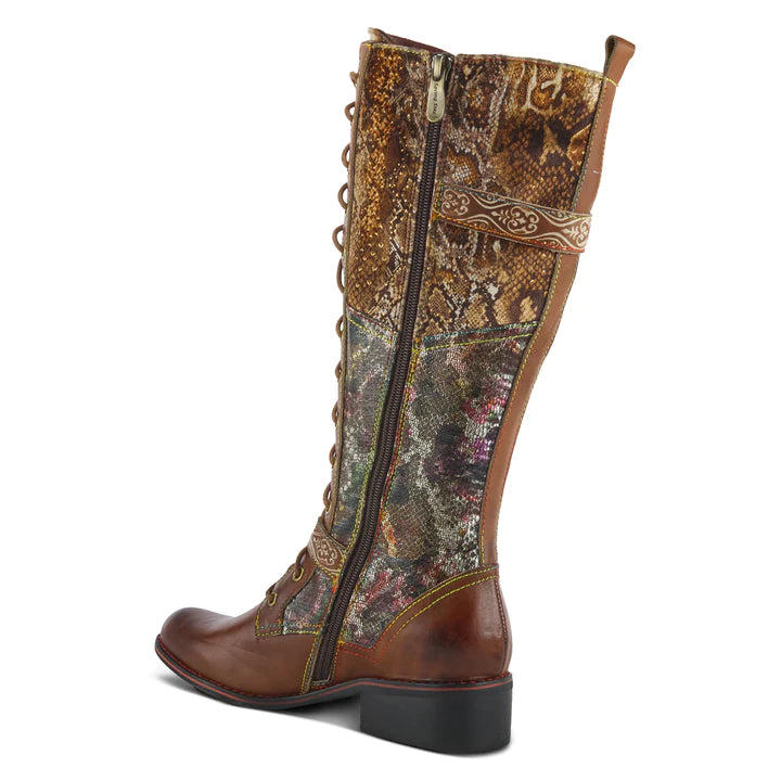 Vaneyck Tall Western Boots in Brown Multi