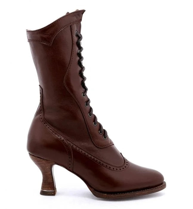 Jasmine Victorian Style Boots in Cognac – Nataya