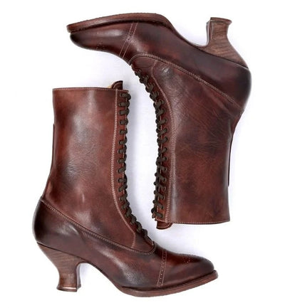 Mirabelle Victorian Style Boots in Teak Rustic – Nataya